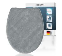 Schütte Abattant WC Frein de Chute Déclipsable STONES, Béton Léger | Duroplast résistant, cuvette toilette avec frein de chute clipsable, forme en O, suspendu ou sur pieds, 150 kg max