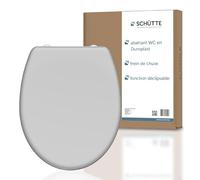 SCHÜTTE Duroplast siège de toilette GRIS, siège de toilette à fermeture souple avec mécanisme de déverrouillage rapide