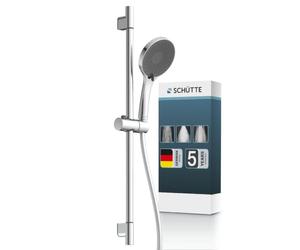 Schütte Capri Colonne de Douche - Douchette 3 Jets Réglables | Barre de douche 73 cm en acier inoxydable chromé, douchette salle de bain, tuyau 150 cm, +300 buses, picots anti-calcaire