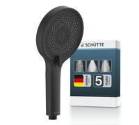 Schütte Samoa Rain - Pommeau de Douche Anticalcaire Haute Pression, 3 Jets | Noir motif floral, 300+ buses à picots, pomme de douche pluie haute pression anti calcaire, commutateur jets intégré