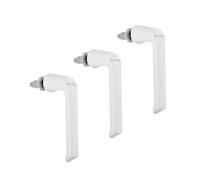 Schüco Lot de 3 poignées de fenêtre, Quincaillerie Blanc - Système de barre de verrouillage Schüco