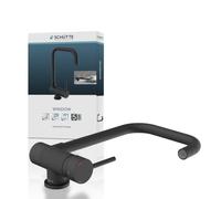 SCHÜTTE 24556 Robinet de Cuisine WINDOW - Mitigeur Monocommande Sous Fenêtre, Flexible Rabattable 360° Pivotant, Noir
