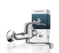 SCHÜTTE 36760 ORAZI Robinet mural chromé, robinetterie murale pour évier 360°, idéal pour double, robinet mural, robinetterie pour cuisine/évier, mitigeur pour montage mural