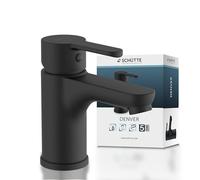 Schütte 44106 Denver lavabo avec Valve Pop-up, mitigeur monocommande pour Salle de Bain Noir Mat