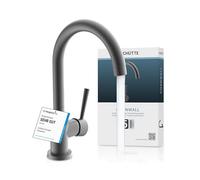 SCHÜTTE 79162 Robinet d'évier CORNWALL avec fonction d'économie d'énergie et pivotant à 360° pour évier à double évier Graphite mat