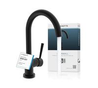 Schütte 79166 Cornwall Robinet de Cuisine pivotant à 360 degrés pour évier avec mitigeur à Levier Unique, Noir Mat