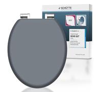 SCHÜTTE 80102-A Abattant de WC Spirit Grey avec frein de chute - abattant WC en MDF - Très grande résistance au poids, testée jusqu'à 150 kg - Gris