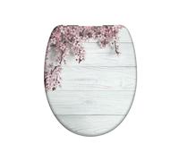 Schuette Siège de toilette Flowers&Wood 82197 - Duroplast, abaissement automatique, motif bois