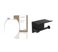 SCHÜTTE Abattant WC avec frein de chute - abattant WC en bois compressé - Très grande résistance & Ibergrif MK34053B, Porte Papier Toilette, Support Papier Toilette Mural, 304 Acier Inoxydable