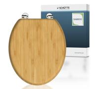 SCHÜTTE Abattant WC Bamboo en bambou massif, abattant de WC durable en bois de bambou, compatible avec toutes les toilettes courantes, très grande résistance au poids, testée jusqu'à 150 kg