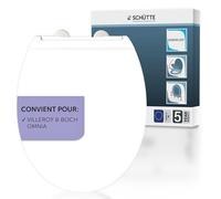 SCHÜTTE Abattant WC compatible avec Villeroy & Boch OMNIA, avec système d'abaissement automatique, fabriqué en UE, couvercle de toilette amovible en Duroplast incassable, couvercle de toilette et