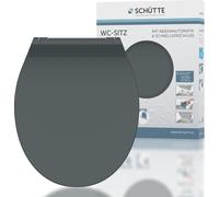 SCHÜTTE Abattant WC en duroplast SLIM ANTHRAZIT, abattant WC avec fermeture souple et déverrouillage rapide, abattant WC en design plat