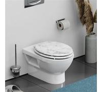 SCHÜTTE Abattant de WC en MDF MARMOR STONE, abattant de WC avec mécanisme de fermeture souple