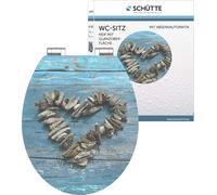 SCHÜTTE Abattant WC SHELL HEART HG avec noyau en bois en MDF Abattant WC avec mécanisme de fermeture silencieux Imprimé avec motif