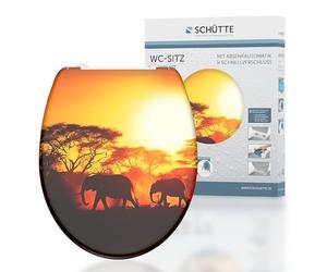 SCHÜTTE - Africa - 82360 - Abattant WC en Duroplast avec système d'abaissement automatique et fonction détachable, compatible avec la majorité des cuvettes WC