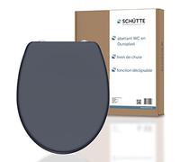 SCHÜTTE ANTHRAZIT Siège WC avec abaissement automatique, couvercle avec fermeture rapide pour un nettoyage facile, en plastique thermodurcissable (charge max. 150 kg)