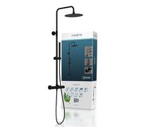 SCHÜTTE AQUADUCT Système de douche avec thermostat, kit de douche avec grande douche à effet pluie (Ø 25 cm) et douchette à main réglable, kit de douche avec barre de douche, douche avec robinet,