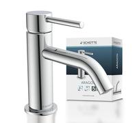 Schütte Aragon 37955 Robinet d'eau Froide Uniquement pour Eau Froide - Robinet de lavabo pour Toilettes d'invités - Robinet pour Petit lavabo - Robinet sur Pied - Chromé