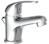 SCHÜTTE ATHOS Robinetterie de lavabo avec tirette, robinet de salle de bains avec garniture d'écoulement, chrome