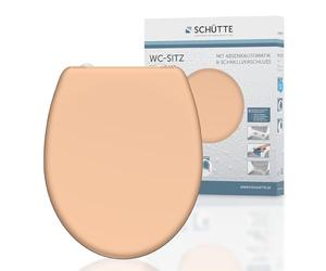 SCHÜTTE - Beige - 82305 - Abattant WC en Duroplast avec système d'abaissement automatique et fonction détachable, compatible avec la majorité des cuvettes WC