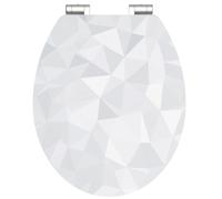 Schütte 80545 DIAMOND, Abattant WC HIGH GLOSS avec noyau en bois (MDF) et système d'abaissement automatique, compatible avec la majorité des cuvettes WC, motif