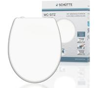 SCHÜTTE Duroplast siège de toilette BLANC, siège de toilette avec fermeture souple et déverrouillage rapide