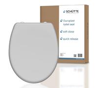 SCHÜTTE Duroplast siège de toilette GRIS, siège de toilette à fermeture souple avec mécanisme de déverrouillage rapide
