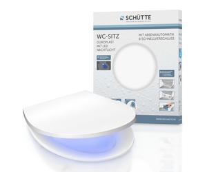SCHÜTTE Duroplast Siège de WC LED, siège de WC avec veilleuse LED, couvercle de WC avec mécanisme de fermeture douce et fermeture rapide