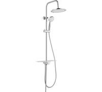 SCHÜTTE Ensemble de douche AQUASTAR, système de douche avec douche à effet pluie et tablette, chrome/blanc