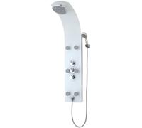 Panneau de douche en verre SCHÜTTE avec robinetterie thermostatique LANZAROTE blanc
