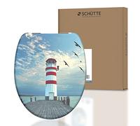 SCHÜTTE LIGHTHOUSE 82149-A Abattant WC en Duroplast avec frein de chute, compatible avec la majorité des cuvettes WC, avec motif