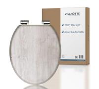 SCHÜTTE LIGHTWOOD Siège de WC avec abaissement automatique en bois, siège de toilettes avec abattant de toilettes, abattant de toilettes motif (charge maximale de la lunette 150 kg), couleur bois