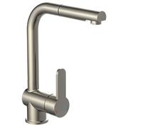 SCHÜTTE LONDON Robinet Cuisine Basse Pression avec Douchette Extensible Mitigeur, Rabattable Mitigeur Robinet Evier de Cuisine Douchette, Rotative à 360° Froid & Chaud Disponible, Acier Inoxydable