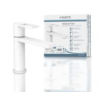 SCHÜTTE MANHATTAN 33018 Robinet de lavabo avec bonde de vidage, mitigeur de salle de bain, mitigeur monocommande de salle de bain avec bouchon de vidange pop-up, mitigeur lavabo, blanc