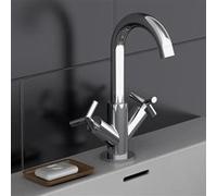 SCHÜTTE Mitigeur de Lavabo à 2 Poignées ELIOT Chrome Robinet Salle de Bain Chrome G