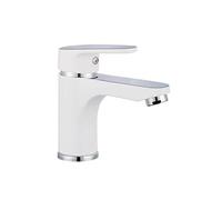 Schuette Mitigeur de lavabo Alaska - Monocommande avec vidage, bouchon Pop Up Blanc/Chrome