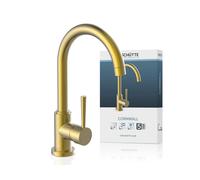 SCHÜTTE 79167 Cornwall Robinet de cuisine pivotant à 360 degrés pour évier avec mitigeur monocommande Doré