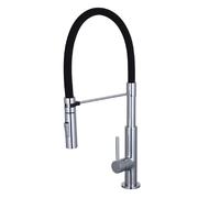Schütte 79180 STILO douchette extractible, Robinet pivotant à 360 degrés, mitigeur monocommande pour évier de Cuisine Chromé/Noir