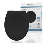 SCHÜTTE - Noir - 82410 - Abattant WC en Duroplast avec système d'abaissement automatique et fonction détachable, compatible avec la majorité des cuvettes WC