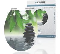 SCHÜTTE OASIS Abattant de WC brillant avec noyau en bois en MDF, abattant de WC brillant avec motif soft close, abattant de WC