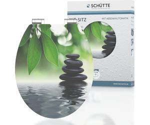 SCHÜTTE OASIS Abattant de WC brillant avec noyau en bois en MDF, abattant de WC brillant avec motif soft close, abattant de WC