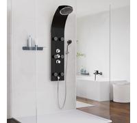 SCHÜTTE panneau de douche LANZAROTE, set de douche avec mitigeur, colonne de douche en verre noir
