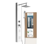 SCHÜTTE Panneau de douche TAHITI, colonne de douche 2 en 1 avec grande douche à effet pluie et douchette à main, kit de douche avec robinetterie, inox