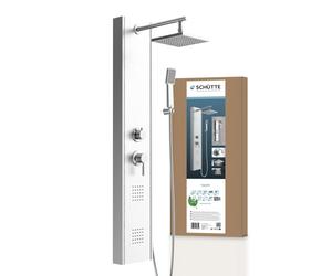 SCHÜTTE Panneau de douche TAHITI, colonne de douche 2 en 1 avec grande douche à effet pluie et douchette à main, kit de douche avec robinetterie, inox