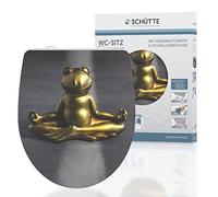 Schütte Relaxing Frog 82581, Abattant High Gloss en Duroplast avec système d'abaissement Automatique et Fonction détachable, Compatible avec la majorité des cuvettes WC, Motif