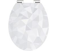 Schütte 80545 DIAMOND, Abattant WC HIGH GLOSS avec noyau en bois (MDF) et système d'abaissement automatique, compatible avec la majorité des cuvettes WC, motif
