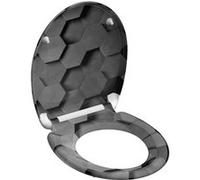 SCHÜTTE Siège de toilette avec fermeture en douceur GREY HEXAGONS G