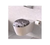 SCHÜTTE Siège de Toilette avec Fermeture en Douceur GREY STEEL Abattant WC