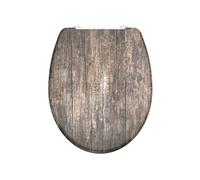 SCHÜTTE - Old Wood - 82368 - Abattant WC en Duroplast avec système d'abaissement automatique et fonction détachable, compatible avec la majorité des cuvettes WC