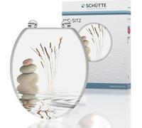 SCHÜTTE Siège de toilette en MDF avec noyau en bois BALANCE, siège de toilette adapté à de nombreuses cuvettes standard, siège de toilette, siège de toilette